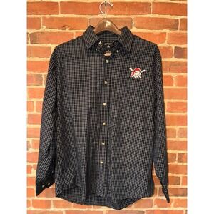 Pittsburgh Pirates Men's M Button Up Plaid Shirt Long Sleeve MLB
